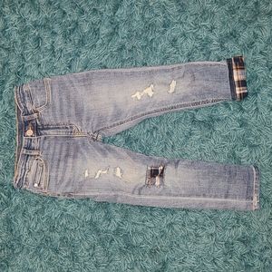 H&M, Fleece lined, Stonewash Denim, 4T